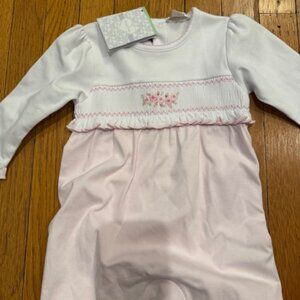 NWT Kissy Kissy Baby Girls Long Sleeve Embroidered Smocked Coverall Size 6-9m